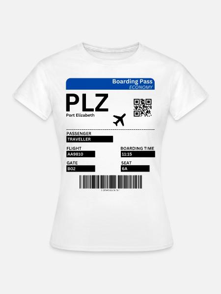 Port Elizabeth Boarding Pass Südafrika Urlaub Idee - Frauen T-Shirt - Weiß