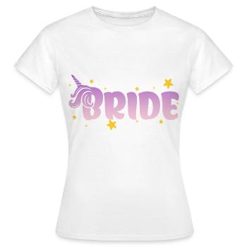 Einhorn Sterne - Bride - T-shirt Femme - blanc - Devant - AI Model Female 172 dark (172cm)