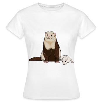 Chiot furet - T-shirt Femme - blanc - Devant - AI Model Female 172 dark (172cm)