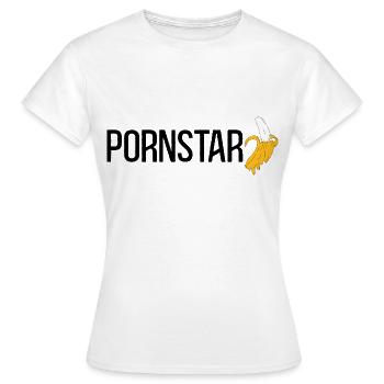 Pornstar Porn Star Banane - T-shirt Femme - blanc - Devant - AI Model Female 172 dark (172cm)