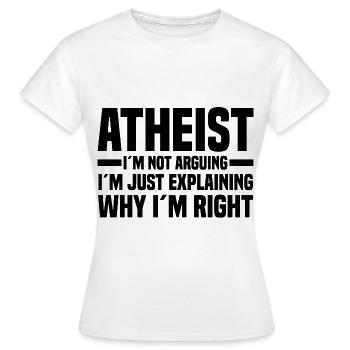 Athéisme - T-shirt Femme - blanc - Devant - AI Model Female 172 dark (172cm)
