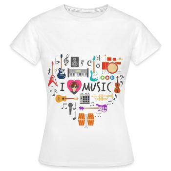 j'aime la musique - T-shirt Femme - blanc - Devant - AI Model Female 172 dark (172cm)