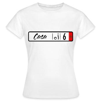 Nummernschild Casablanca 6 - Frauen T-Shirt - Weiß - Vorne - AI Model Female 172 dark (172cm)