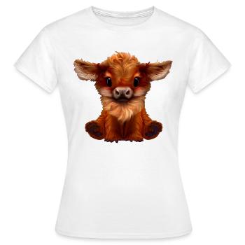 Kuscheln Elch Kind - Frauen T-Shirt - Weiß - Vorne - AI Model Female 172 dark (172cm)