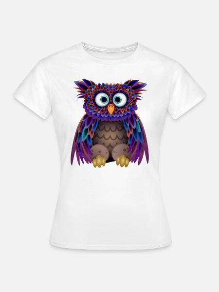 Die bunte Eule - Frauen T-Shirt - Weiß