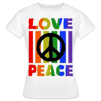 Signe de paix Signe de paix Cadeau Hippie - T-shirt Femme - blanc - Devant - AI Model Female 172 dark (172cm)