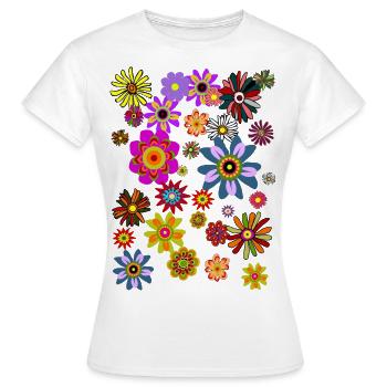 Flower Power Flowers - Women's T-Shirt - white - Front - AI Model Female 172 dark (172cm)