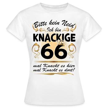 66. Geburtstag Sprüche lustig Frauen - Frauen T-Shirt - Weiß - Vorne - AI Model Female 172 dark (172cm)