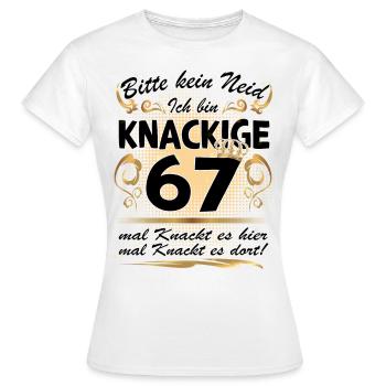 67. Geburtstag Sprüche lustig Frauen - Frauen T-Shirt - Weiß - Vorne - AI Model Female 172 dark (172cm)