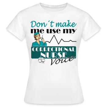 Infirmières et infirmiers correctionnels en milieu carcéral - T-shirt Femme - blanc - Devant - AI Model Female 172 dark (172cm)