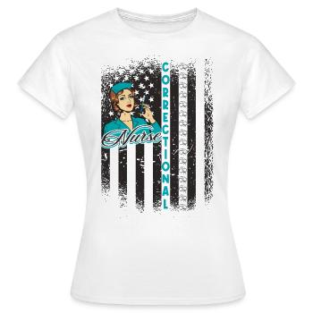 Infirmières et infirmiers correctionnels en milieu carcéral - T-shirt Femme - blanc - Devant - AI Model Female 172 dark (172cm)