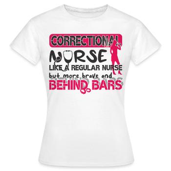 Infirmières et infirmiers correctionnels en milieu carcéral - T-shirt Femme - blanc - Devant - AI Model Female 172 dark (172cm)