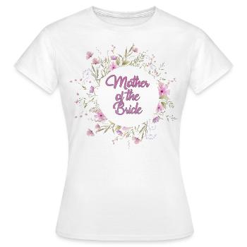 Mother of the Bride Wildblumenkranz - Frauen T-Shirt - Weiß - Vorne - AI Model Female 172 dark (172cm)