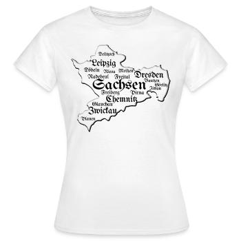 Sachsen Dresden Leipzig Chemnitz Orte - Frauen T-Shirt - Weiß - Vorne - AI Model Female 172 dark (172cm)