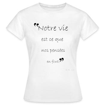 La Vie à l'Image de Nos Pensées - T-shirt Femme - blanc - Devant - AI Model Female 172 dark (172cm)