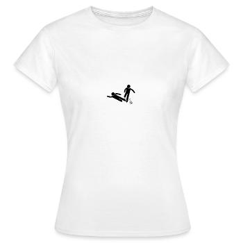 Fussballer Fussballspieler Fussball Sprüche Foul - Frauen T-Shirt - Weiß - Vorne - AI Model Female 172 dark (172cm)