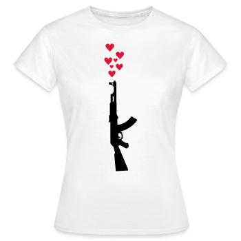 AK47 bras thème anti-guerre et les cœurs - T-shirt Femme - blanc - Devant - AI Model Female 172 dark (172cm)