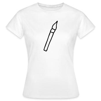 Pinsel malen - Frauen T-Shirt - Weiß - Vorne - AI Model Female 172 dark (172cm)