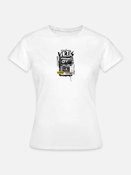 Retro-Kassetten-Graffiti-Gerät - Frauen T-Shirt - Weiß
