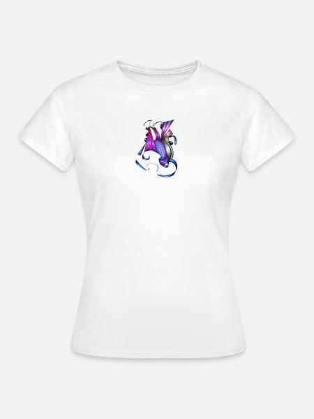 Farbige Spiral- und Fächerkunst - Frauen T-Shirt - Weiß