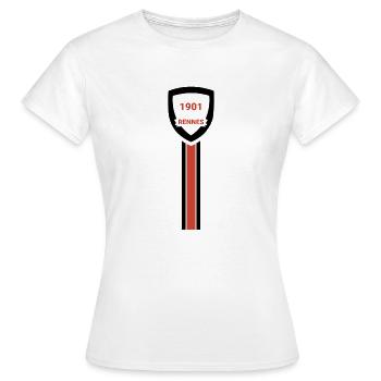 Der Fußballverein Rennes - Frauen T-Shirt - Weiß - Vorne - AI Model Female 172 dark (172cm)