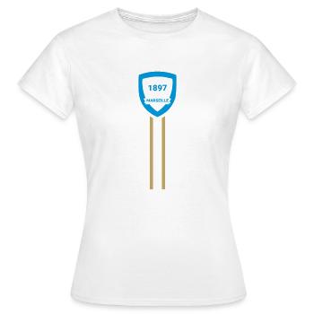 Marseille football club - T-shirt Femme - blanc - Devant - AI Model Female 172 dark (172cm)