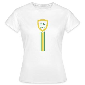 Fußballverein Nantes - Frauen T-Shirt - Weiß - Vorne - AI Model Female 172 dark (172cm)