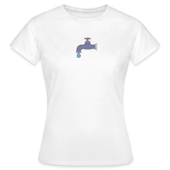 Pixel Wasserhahn Tropfen - Frauen T-Shirt - Weiß - Vorne - AI Model Female 172 dark (172cm)