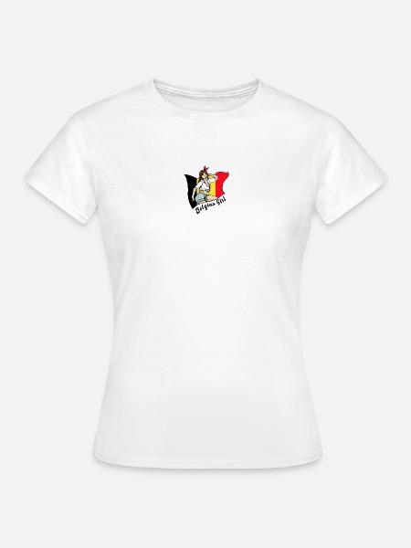 Belgien Mädchen Flaggen Design - Frauen T-Shirt - Weiß