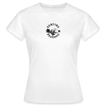 Nachtaktive Wolfssilhouette - Frauen T-Shirt - Weiß - Vorne - AI Model Female 172 dark (172cm)