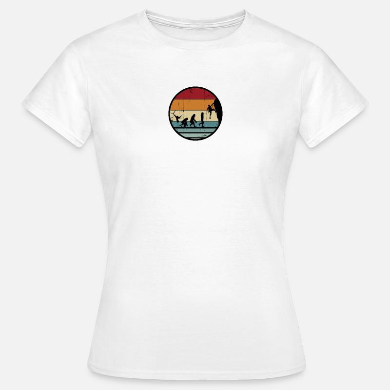 Evolution Climber Retro Circle - T-shirt Femme - blanc