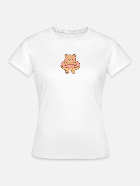 Kleiner schwimmender Bär - Frauen T-Shirt - Weiß