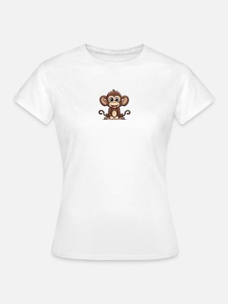 Cartoon Affe süßes Design - Frauen T-Shirt - Weiß