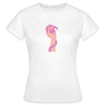 Verlockung und Geheimnis - Frauen T-Shirt - Weiß - Vorne - AI Model Female 172 dark (172cm)