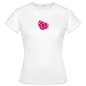 I LOVE YOU. I LOVE YOU. LOVE. LOVE. HEART. - Women's T-Shirt - white - Front - AI Model Female 172 dark (172cm)