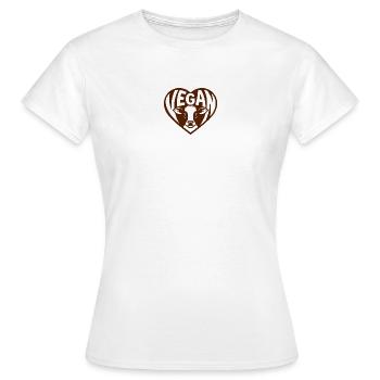 Vegan - Herz für Tiere mit Kälbchen - Frauen T-Shirt - Weiß - Vorne - AI Model Female 172 dark (172cm)