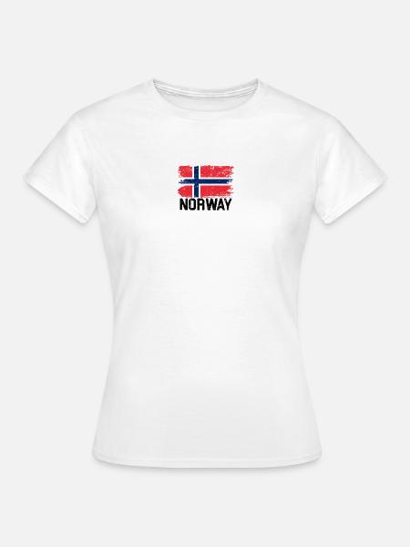 Nordische Grunge-Norwegen-Flagge - Frauen T-Shirt - Weiß