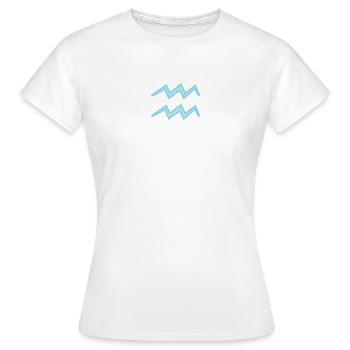 Wassermann Tierkreiszeichen Pastellblau - Frauen T-Shirt - Weiß - Vorne - AI Model Female 172 dark (172cm)