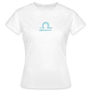 Waagezeichensymbol Pastellblau - Frauen T-Shirt - Weiß - Vorne - AI Model Female 172 dark (172cm)