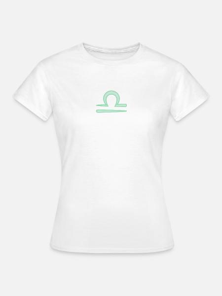 Waagezeichensymbol Pastellgrün - Frauen T-Shirt - Weiß