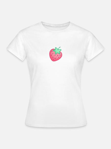 Erdbeere (rot) - Frauen T-Shirt - Weiß