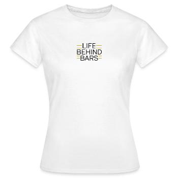 Abstract paint application with geometric shapes - Women's T-Shirt - white - Front - AI Model Female 172 dark (172cm)