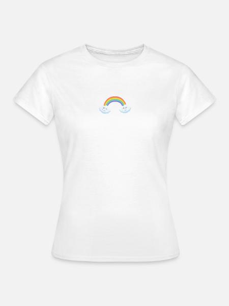 Verspielte Regenbogenwolken - Frauen T-Shirt - Weiß