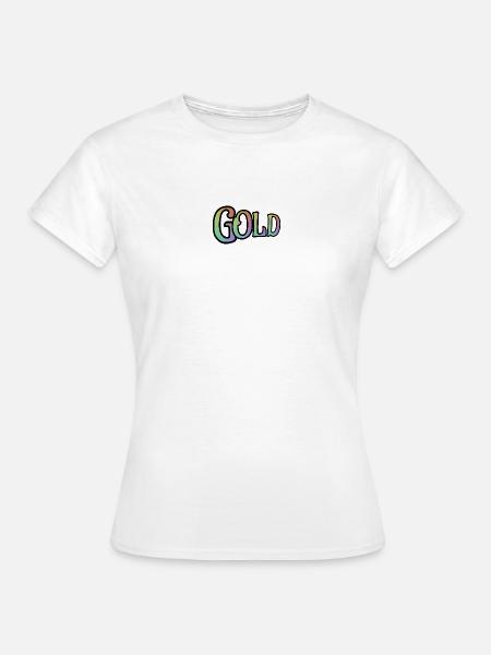 GOLD - mit den Farben des Regenbogens - Frauen T-Shirt - Weiß