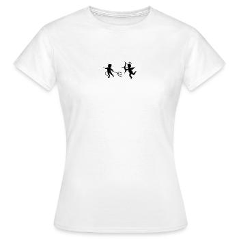 Un petit diable et un petit ange - T-shirt Femme - blanc - Devant - AI Model Female 172 dark (172cm)