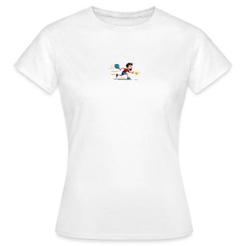 Padel Sport Action – Style BD - T-shirt Femme - blanc - Devant - AI Model Female 172 dark (172cm)