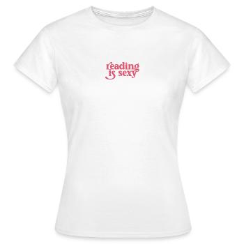 Lesen ist sexy – Retro Typografie - Frauen T-Shirt - Weiß - Vorne - AI Model Female 172 dark (172cm)