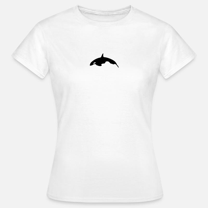 Orca Wal springender Orca Wal von der Seite - Frauen T-Shirt - Weiß