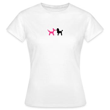 un caniche et un ballon-caniche - T-shirt Femme - blanc - Devant - AI Model Female 172 dark (172cm)
