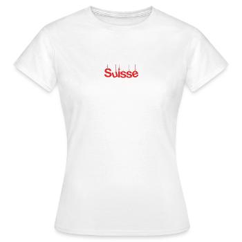 SCHWEIZ. LAND. GENF. SCHWEIZ. HUMOR. LAND - Frauen T-Shirt - Weiß - Vorne - AI Model Female 172 dark (172cm)
